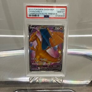 Pokemon Charizard V Card - Orange and Blue